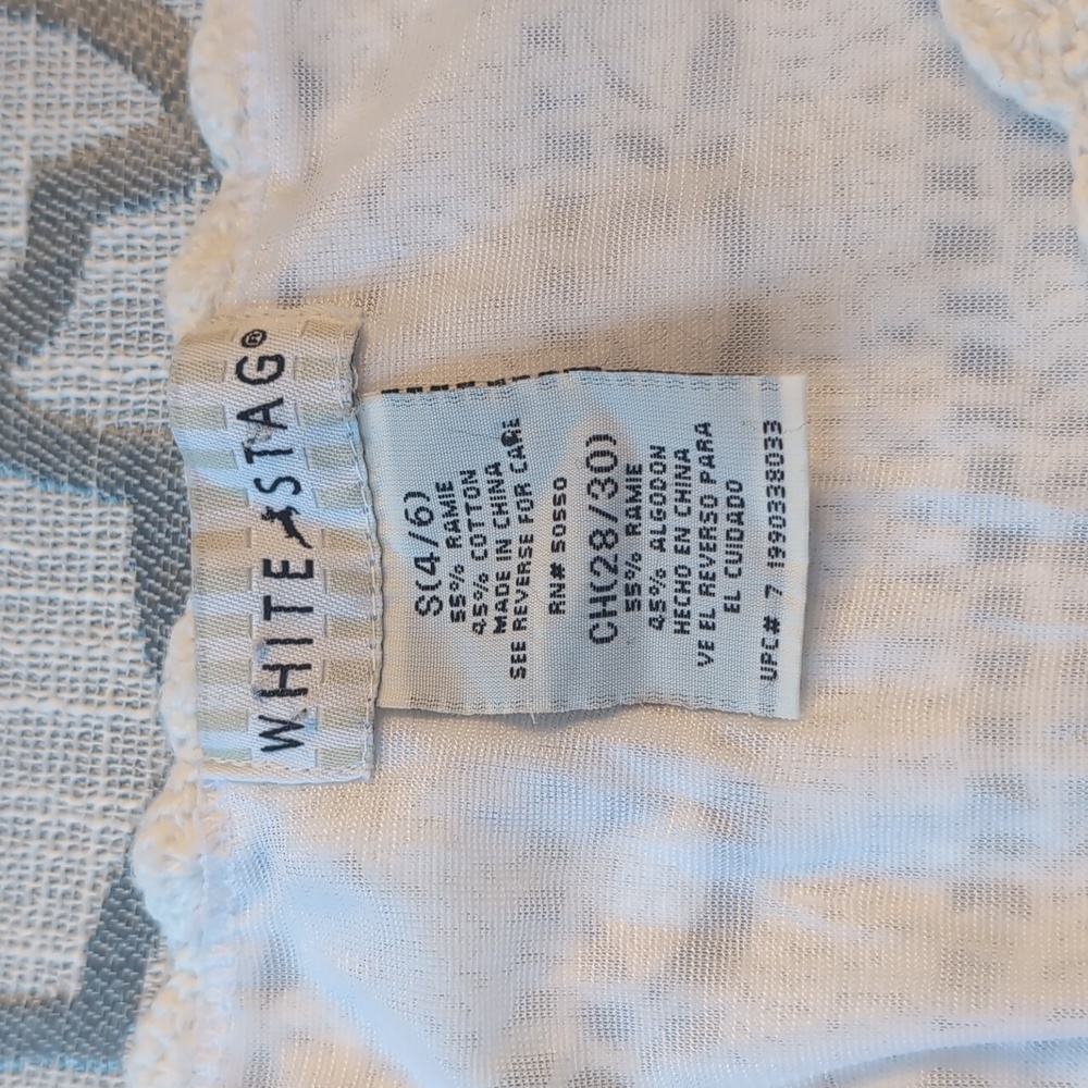Vintage Women's, Size 4/6, White Stag, White Crochet Thick Strap Tank Top - Picture 2 of 5